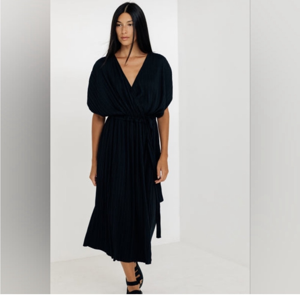 PAPER LABEL MIMI PLEATED WRAP DRESS